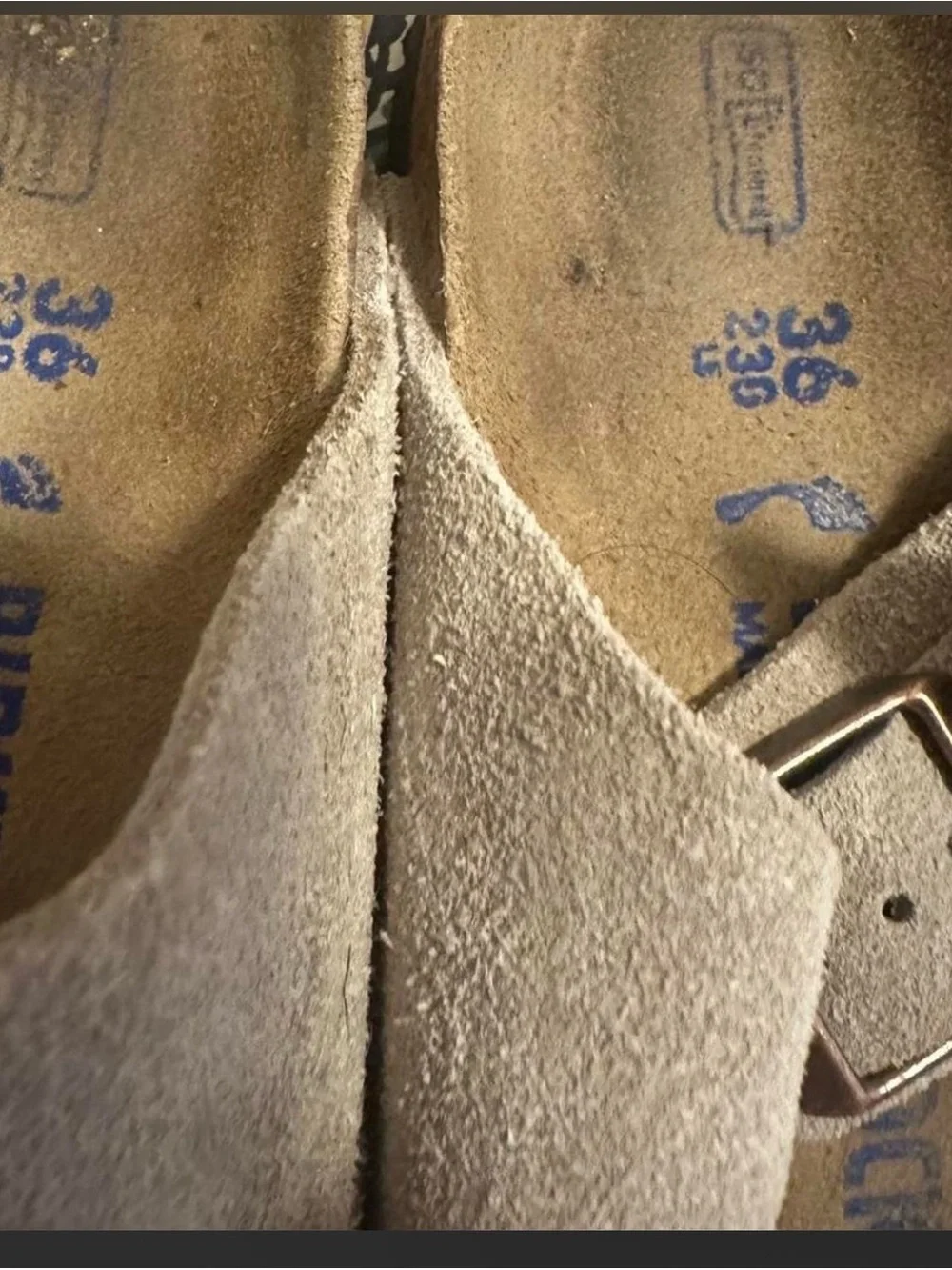 Birkenstock Taupe Suede Double Buckle Sandals